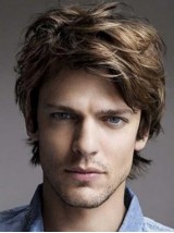 Short Wavy Lace  Human  Men Wigs