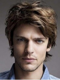 Short Wavy Lace  Human  Men Wigs