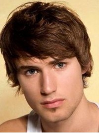 Short Wavy Lace  Human  Mens Wigs