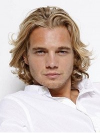 Wavy Lace  Human  Men Wigs