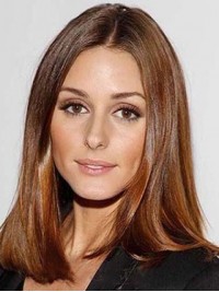 Medium Brown Straight Central Parting Lace Front Synthetic Wigs
