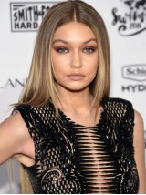 Gigi Hadid Blonde Central Parting Long Straight Capless Human Hair Wigs