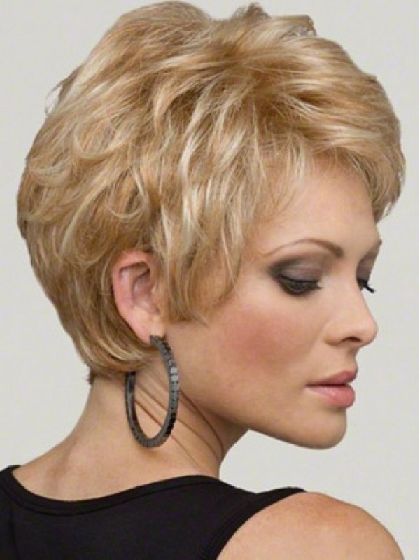 Blonde Short Wavy Lace Front Synthetic Wig