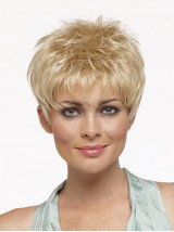 Blonde Short Straight Capless Synthetic Wig