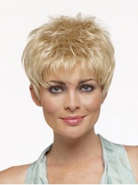 Blonde Short Straight Capless Synthetic Wig