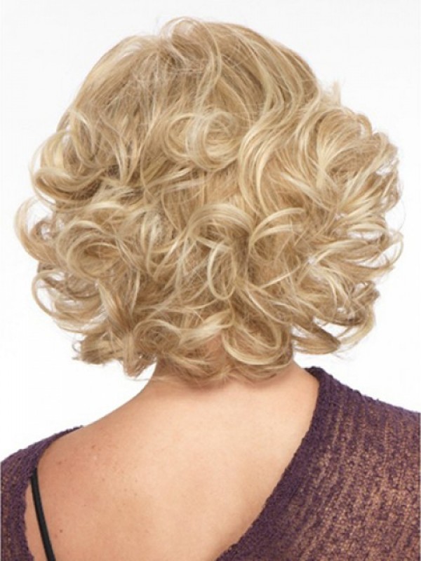 Short Medium Wavy Blonde Capless Synthetic Wig