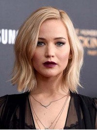 Blonde Medium Straight Lace Front Synthetic Wigs