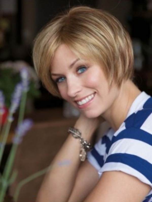 Blonde Short Straight Lace Front Synthetic Wig