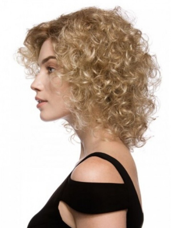 Blonde Curly Capless Synthetic Wig