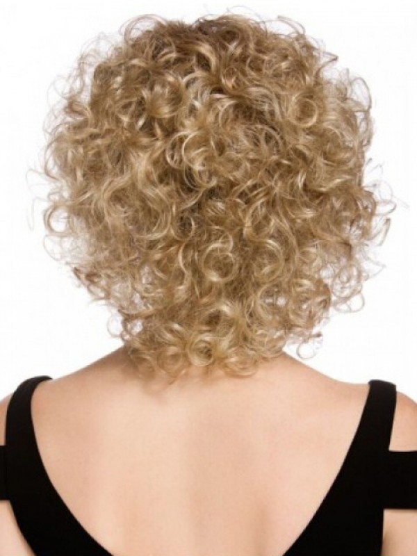 Blonde Curly Capless Synthetic Wig