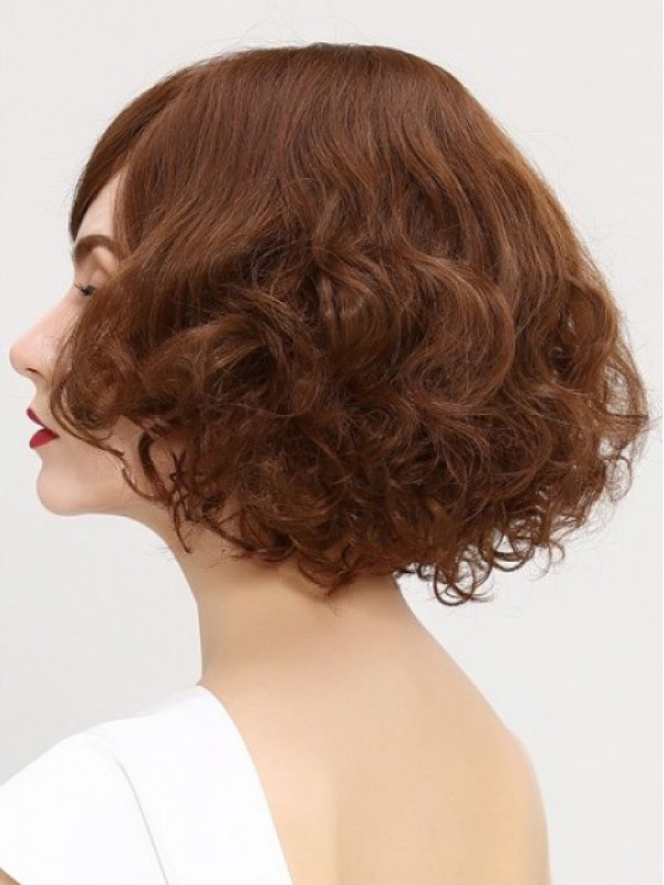 Brown Short Wavy Synthetic Short Full Lace Wig