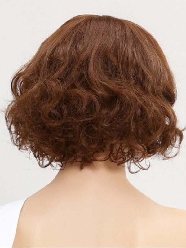 Brown Short Wavy Synthetic Short Full Lace Wig