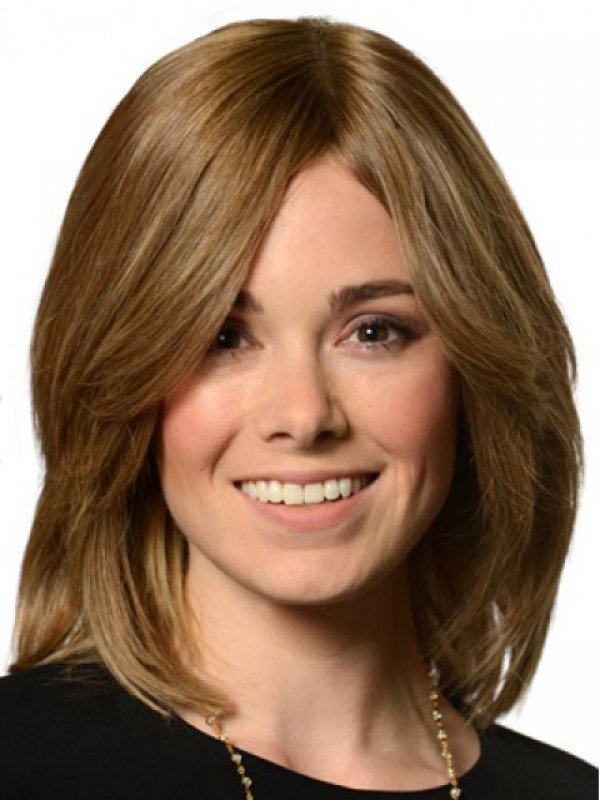 Medium Straight Lace Front Synthetic Wigs
