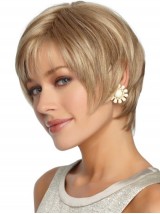 Blonde Short Straight Capless Synthetic Wig