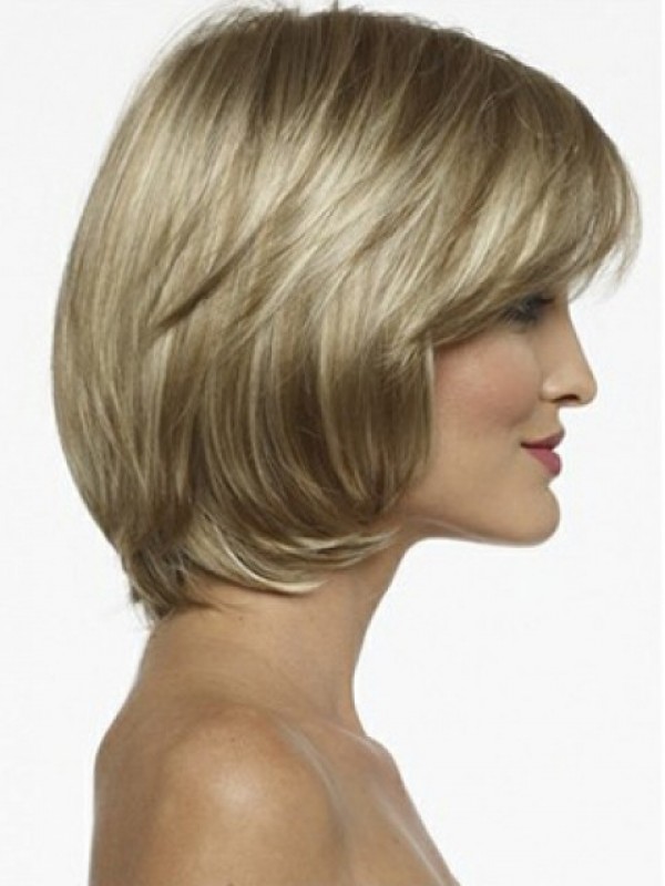 Blonde Short Bob Straight Capless Synthetic Wig