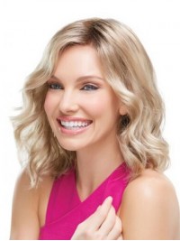 Medium Blonde Wavy Capless Synthetic Wig