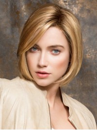 Short Blonde Bob Straight Lace Front Synthetic Wig