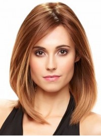 Medium Brown Straight Lace Front Synthetic Wig