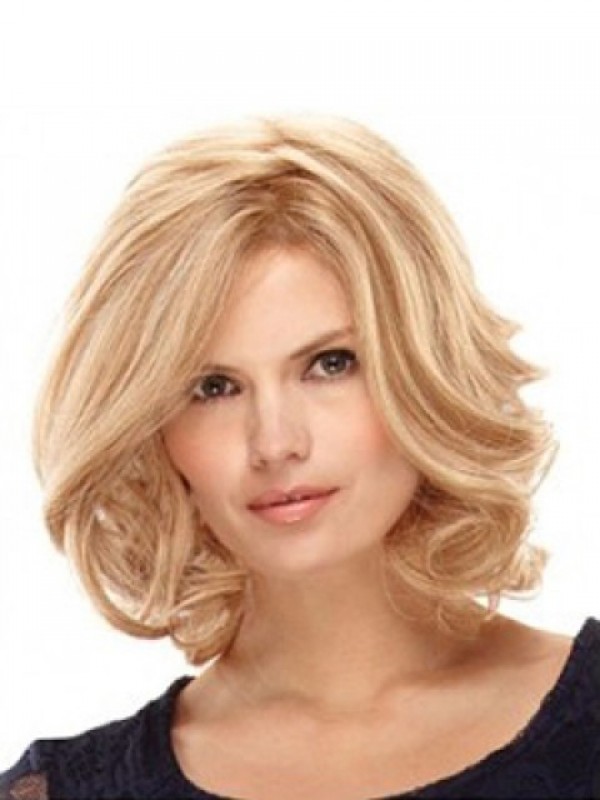 Medium Blonde Wavy Full Lace Synthetic Wig
