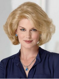 Medium Blonde Wavy Capless Synthetic Wig
