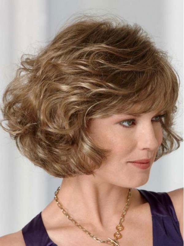 Medium Bob Wavy Lace Front Synthetic Wig