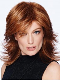 Medium Straight Wavy Capless Synthetic Wigs