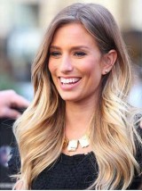 Two Colors Ombre Long Lace Front Human Hair Wig