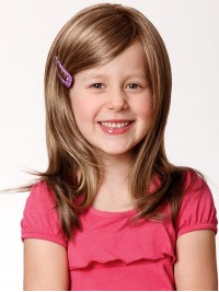 Cute Girl's Long Straight Blonde Wig