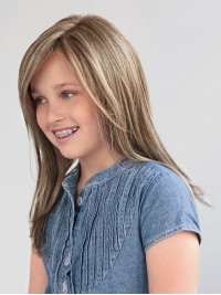 Stylish Girl's Long Blonde Straight Hair Wig