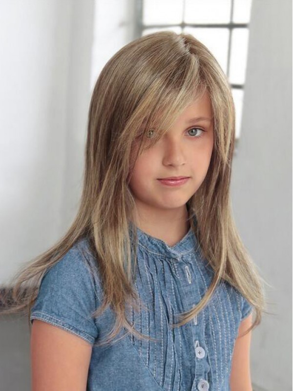 Stylish Girl's Long Blonde Straight Hair Wig