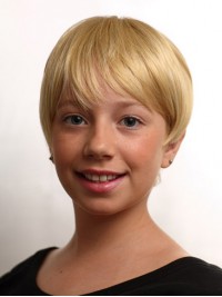 Mature Blonde Straight Short Kids Wigs