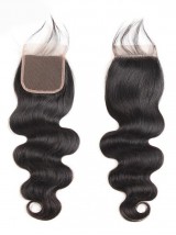 Body Wave Human Hair 4*4 lace Closure Peruvian 1pc