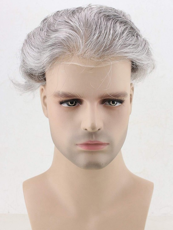 8" x 10" Men's Toupee Human Thin Skin Hairpiece