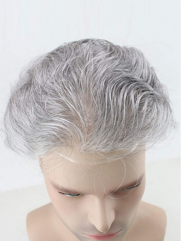 8" x 10" Men's Toupee Human Thin Skin Hairpiece