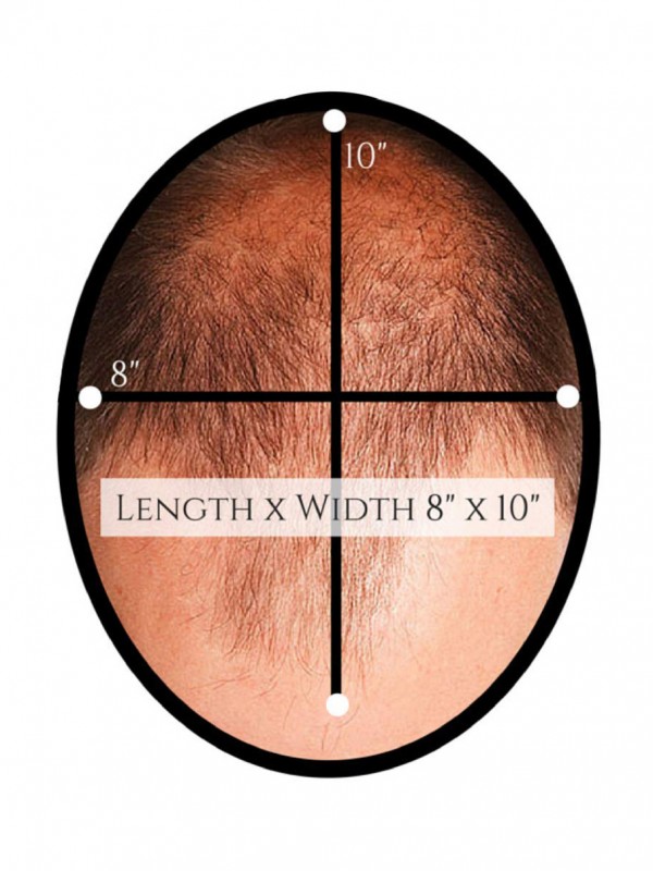 8" x 10" Grey Hair Men's Toupee Fine Mono