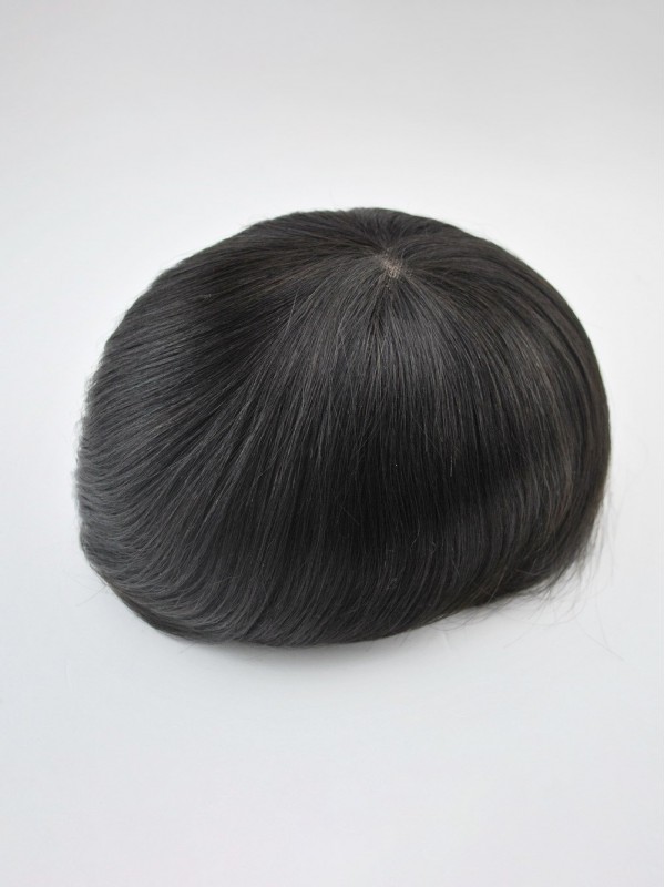 8" x 10" Black Mono Toupee for Men