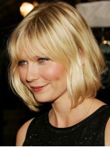 Blonde Bob Style Short Wavy Capless Synthetic Wig With Bangs 10 Inches