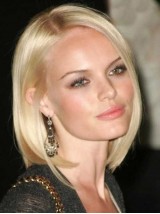 Blonde Bob Style Lace Front Human Hair Wigs With Side Bangs 10 Inches