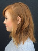 Medium Straight Capless Human Hair Wigs With Bangs 14 Inches