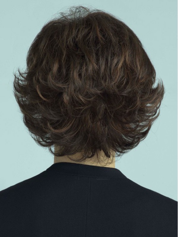 Layered Curly Human Hair Lace Front Wig With Bangs 10 Inches