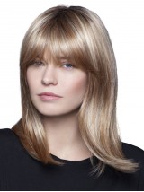 Medium Blonde Straight Full Lace Synthetic Wigs