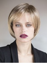 Layerde Blonde Short Straight Capless Synthetic Wigs