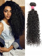 1 Bundle Virgin Curly Real Human Hair Weft Extensions
