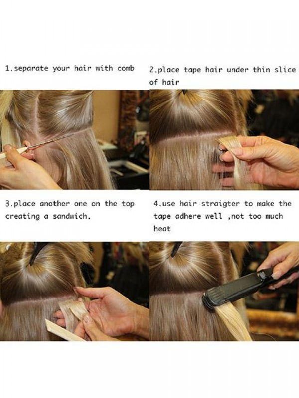 20pcs Skin Weft Tape in Straight Human Hair Extensions