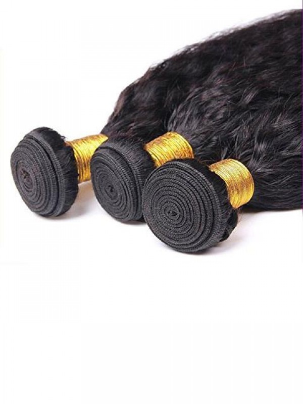 24" Kinky Straight 100% Brazilian Remy Human Hair Extension
