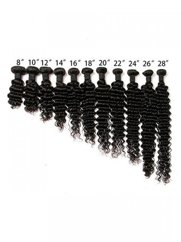 4 Bundles Deep Wave Peruvian Hair Weft Short for Bob Style